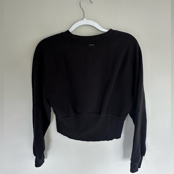 Black VICTORIA'S SECRET Cotton Fleece Fitted Corset Crewneck Large - Picture 3 of 5